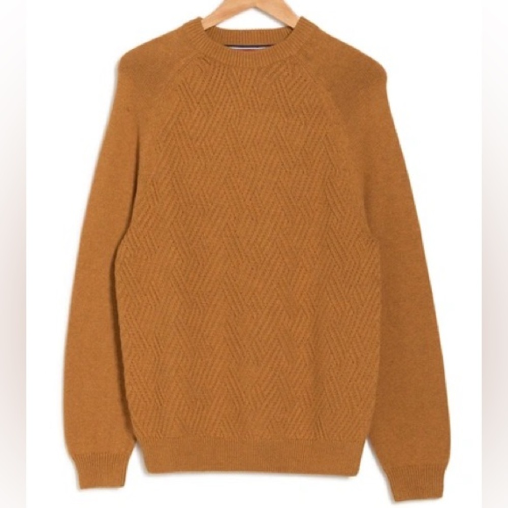 Soul of London TEXTURED RAGLAN SLEEVE PULLOVER CREW SWEATER, MUSTARD XL NWOT
